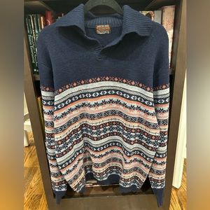 Vintage Drummond Shawl Neck Fair Isle Sweater Made in U.S.A.